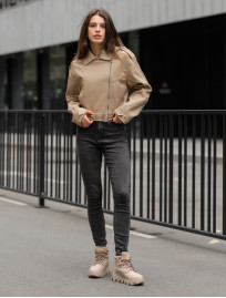 Geacă de piele de damă Staff do light brown
