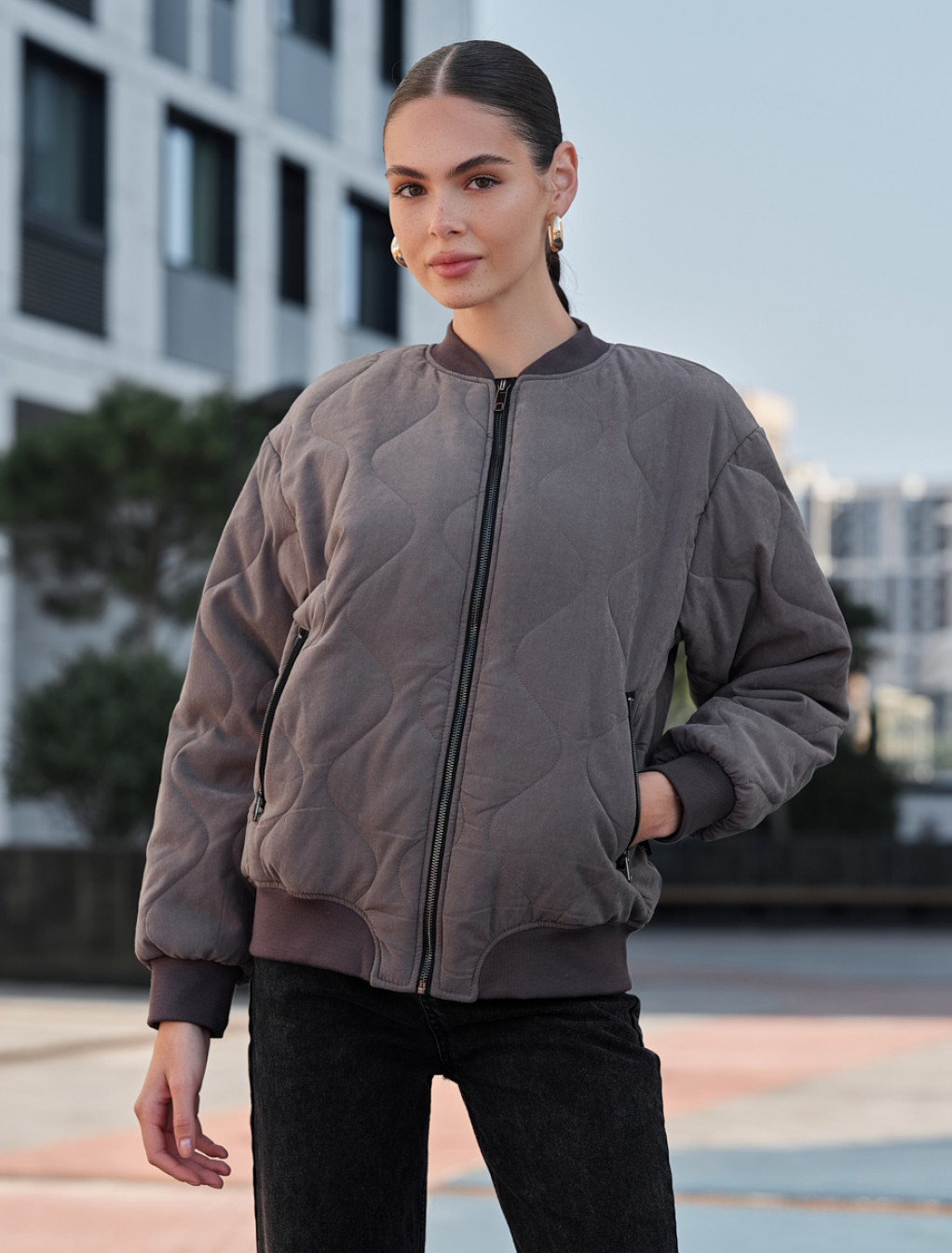 Bomber de damă Staff mur gray