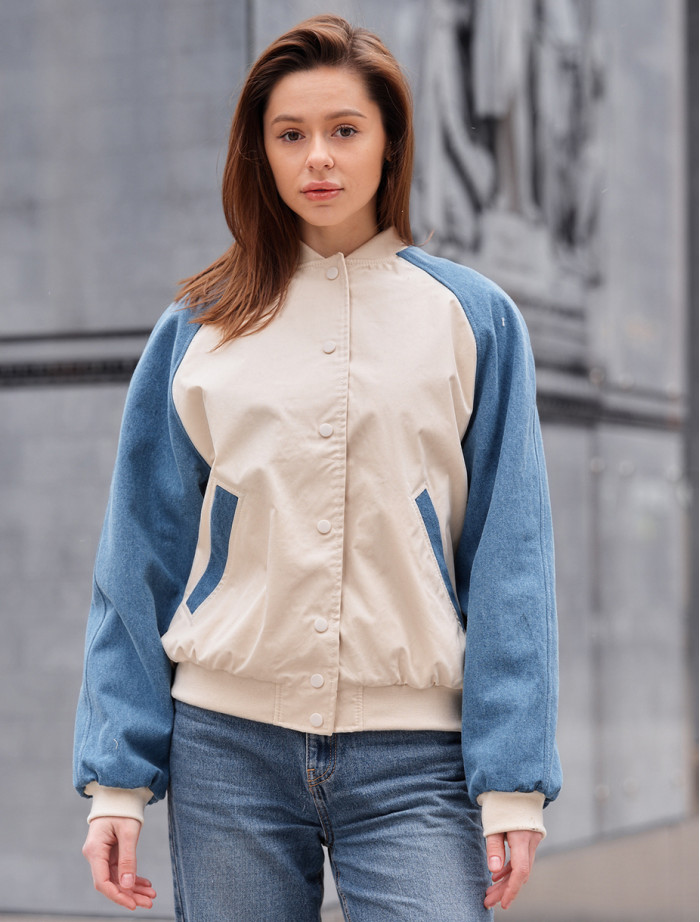 Jachetă bomber de damă Staff re blue & milk