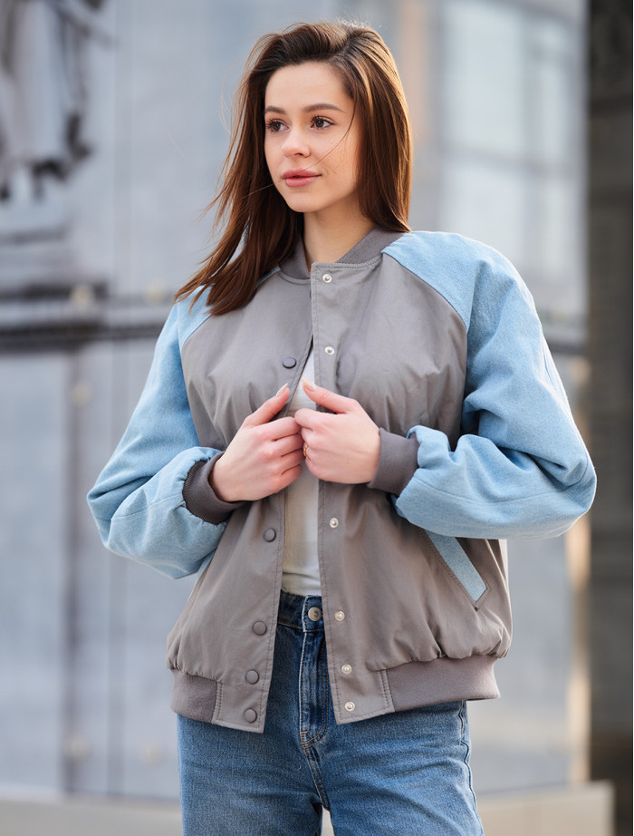 Jachetă bomber de damă Staff re blue & gray