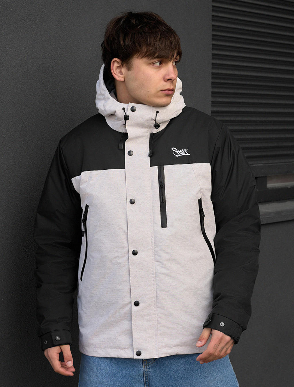 Geacă demi-sezon Staff tul light gray melange & black