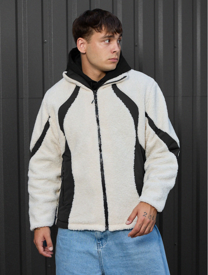 Geacă de blană Staff nuro black & white