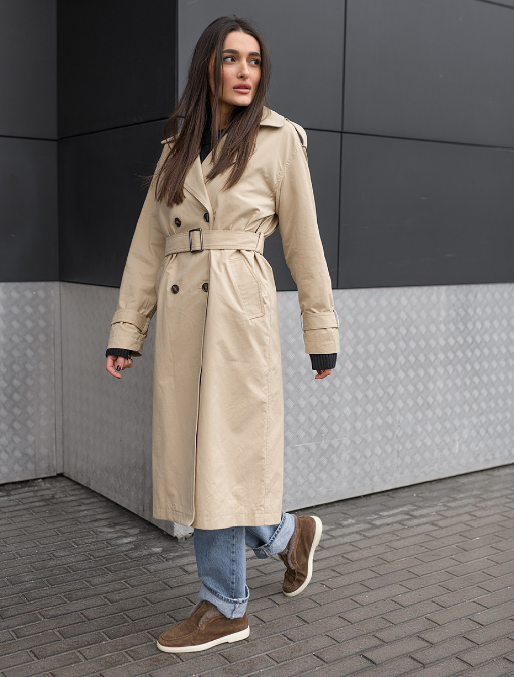 Trench de damă Staff cap beige