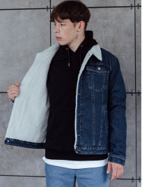 Jachetă din denim cu blană Staff ros c1
