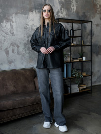Cămașă de damă Staff leather black