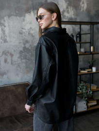 Cămașă de damă Staff leather black