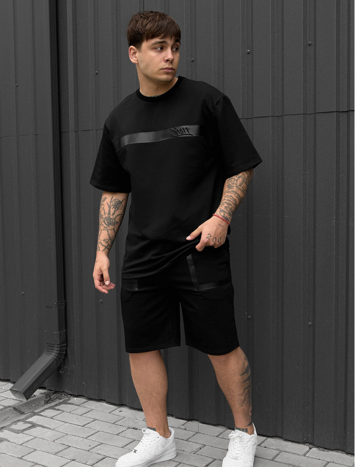 Set de vară tricou + pantaloni scurți Staff ra black