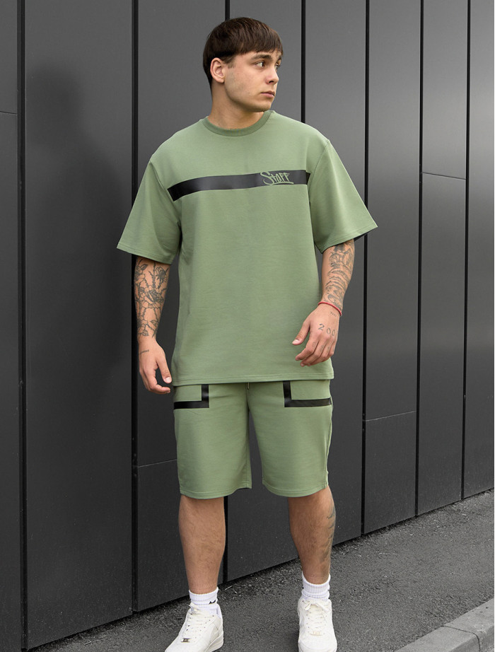 Set de vară tricou + pantaloni scurți Staff ra khaki