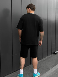 Set de vară tricou + pantaloni scurți Staff de black oversize