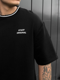 Set de vară tricou + pantaloni scurți Staff de black oversize