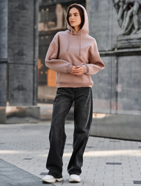 Hanorac de damă Staff mi light brown oversize fleece