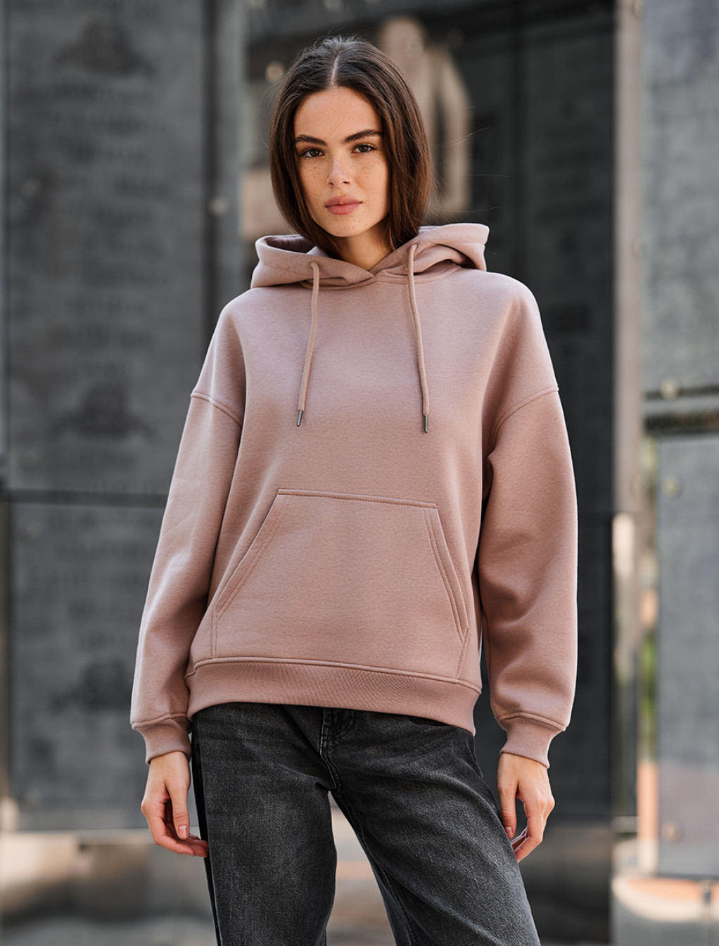 Hanorac de damă Staff mi light brown oversize fleece