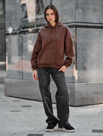 Hanorac de damă Staff mi brown oversize fleece