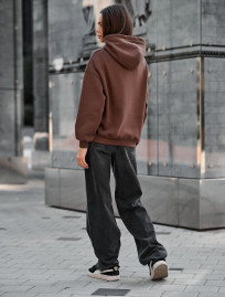 Hanorac de damă Staff mi brown oversize fleece