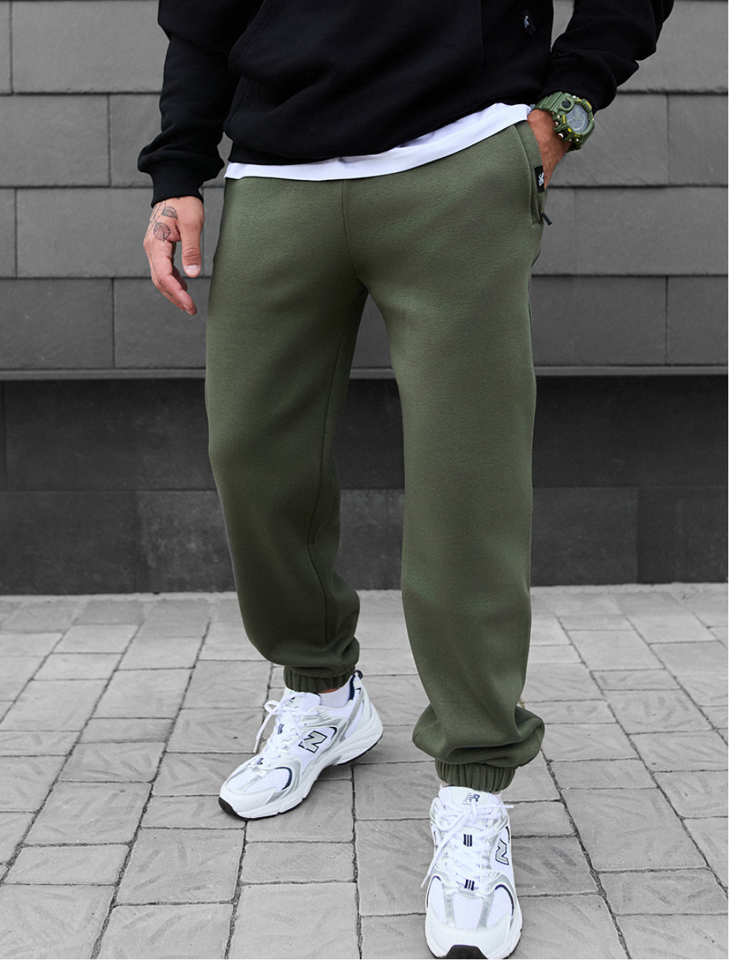 Pantaloni de trening Staff dexo khaki fleece