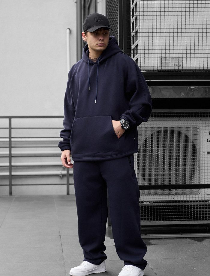 Costum de trening Staff blr navy oversize fleece