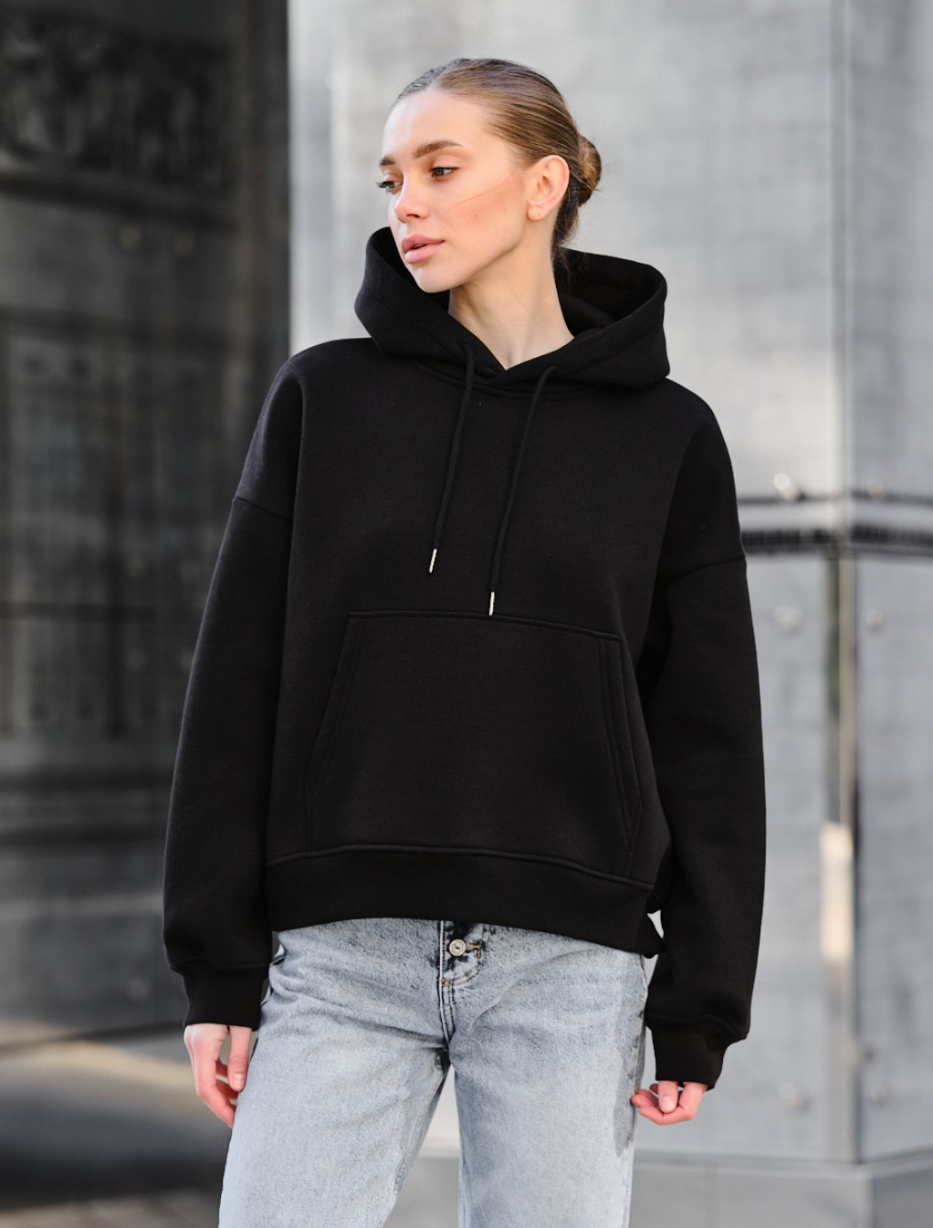 Hanorac de damă Staff ti black oversize fleece