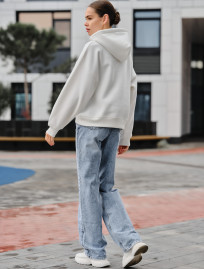 Hanorac de damă Staff ti white oversize fleece