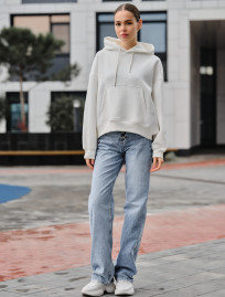 Hanorac de damă Staff ti white oversize fleece