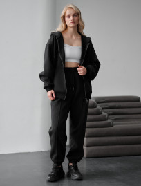 Trening de damă Staff jay black zip oversize fleece