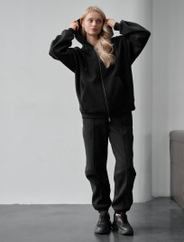 Trening de damă Staff jay black zip oversize fleece