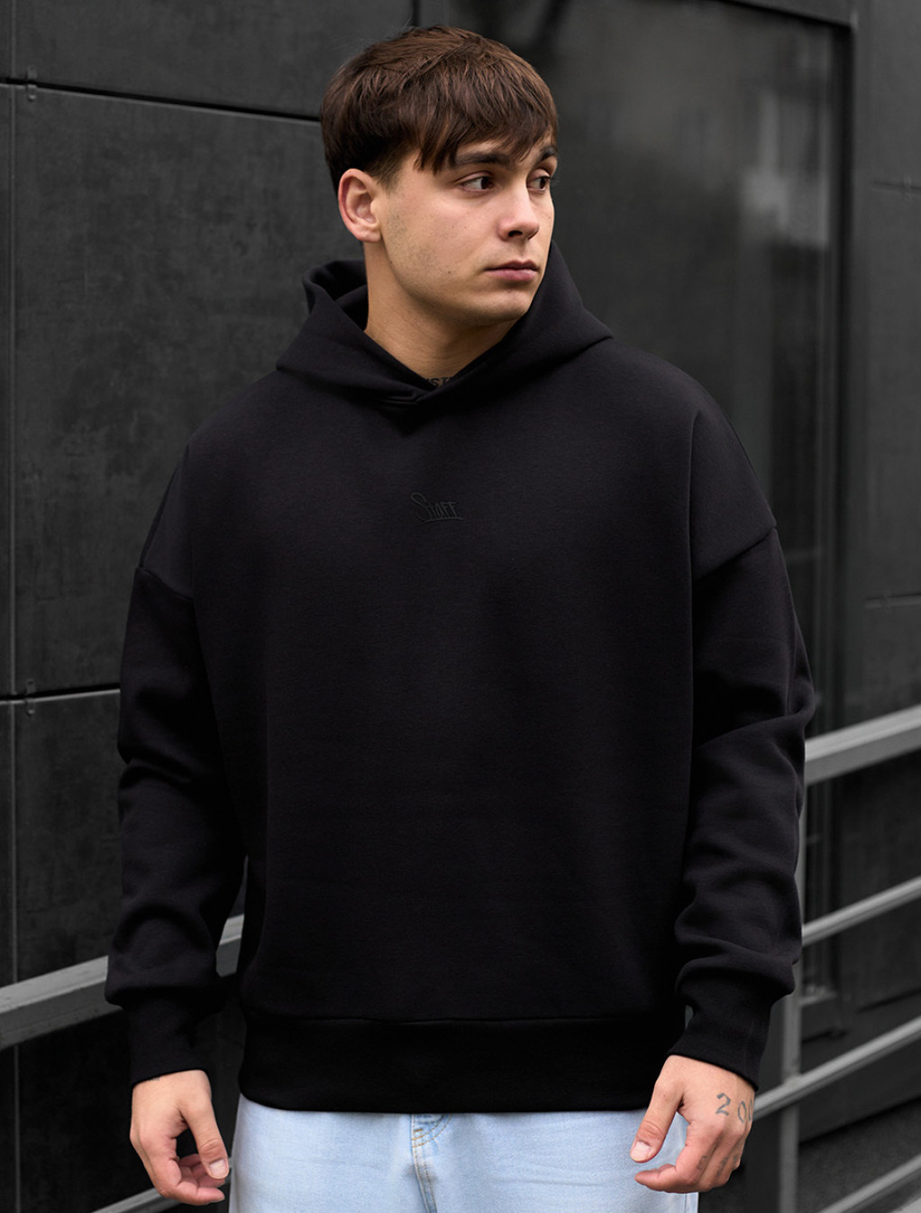 Hanorac Staff black logo oversize fleece