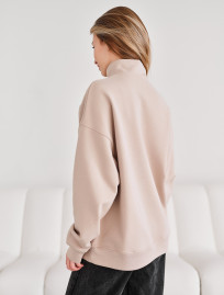 Bluză cu fermoar Staff le beige oversize