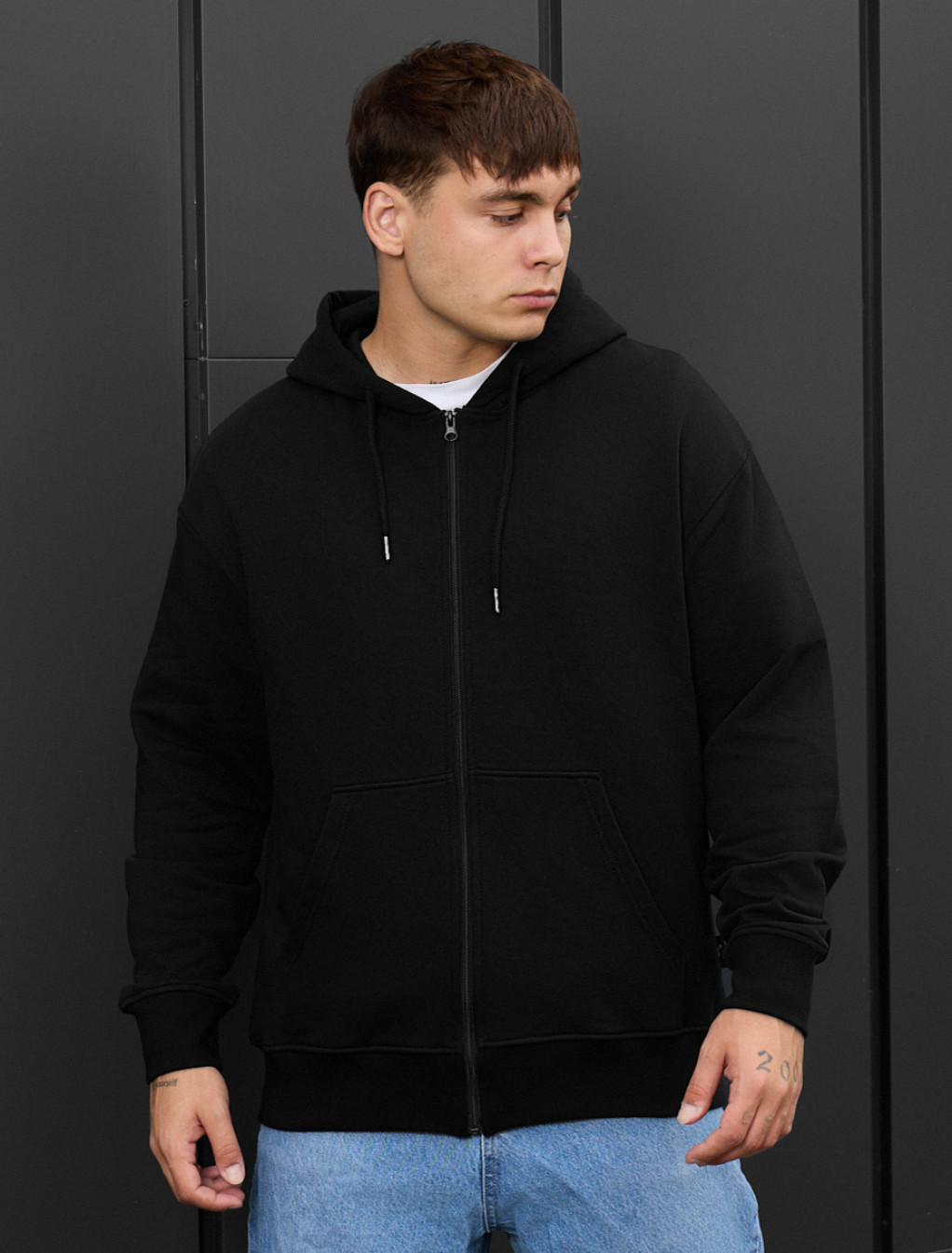 Hanorac Staff black zip oversize