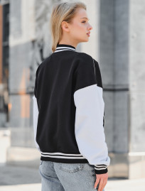 Jachetă bomber tricotată de damă Staff te black & white oversize