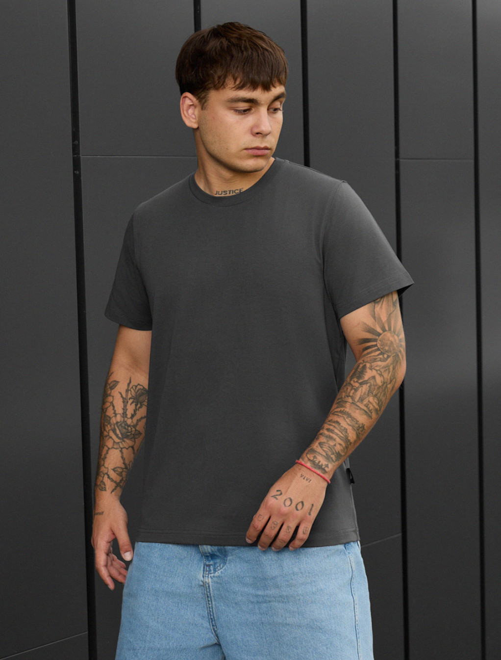 Tricou Staff dark gray basic