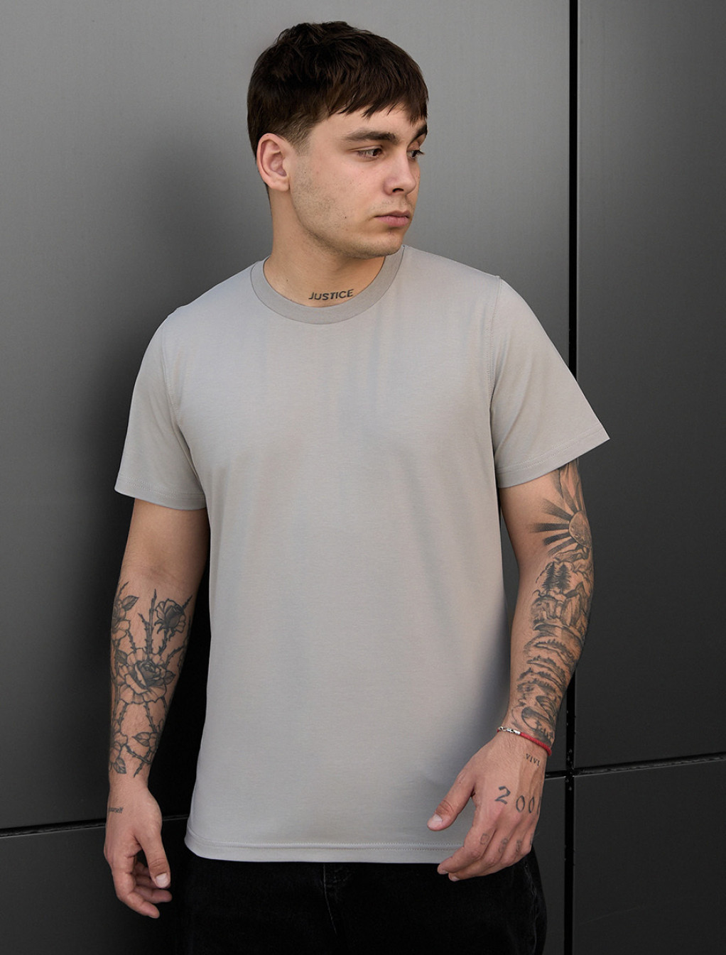 Tricou Staff light gray basic