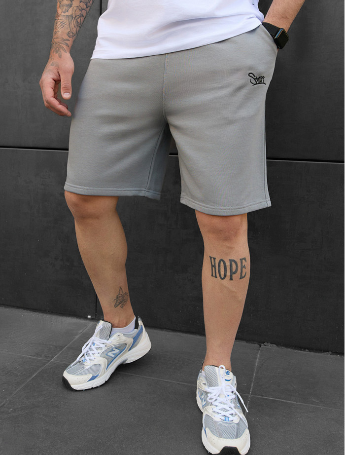 Pantaloni scurți tricotați Staff dje gray logo