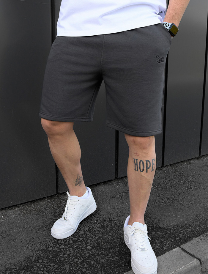 Pantaloni scurți tricotați Staff dje dark gray logo