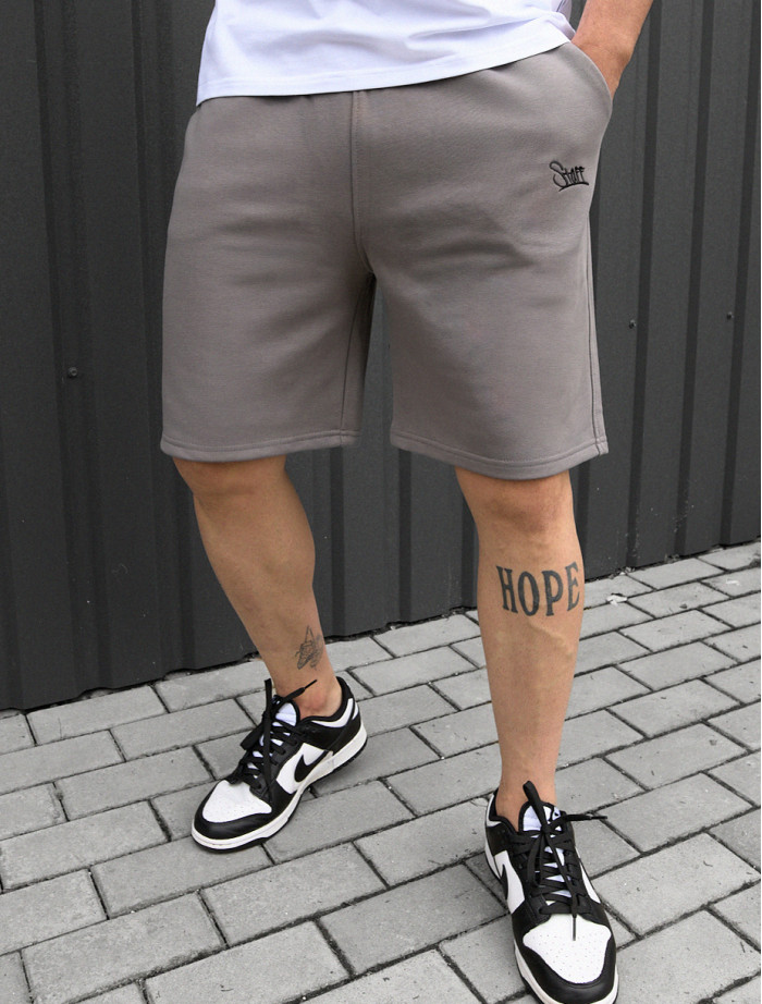 Pantaloni scurți tricotați Staff dje gray logo