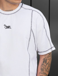 Tricou Staff white logo oversize