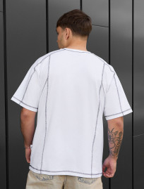 Tricou Staff white logo oversize