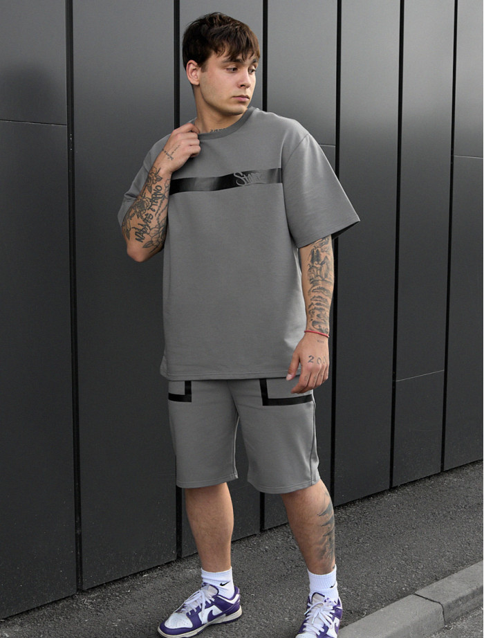 Set de vară tricou + pantaloni scurți Staff ra gray