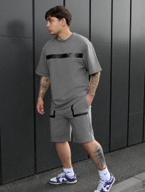 Set de vară tricou + pantaloni scurți Staff ra gray