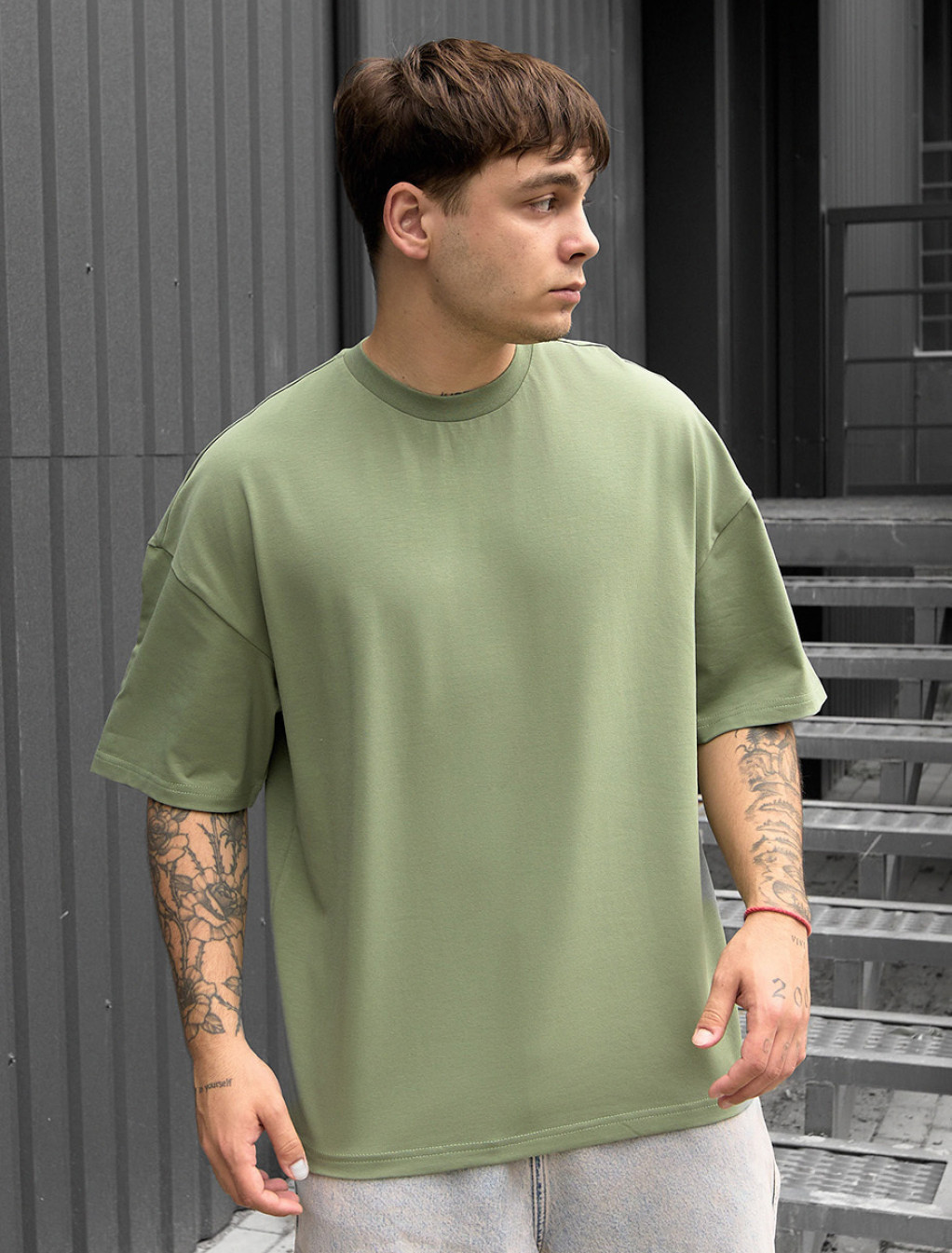 Tricou Staff green oversize