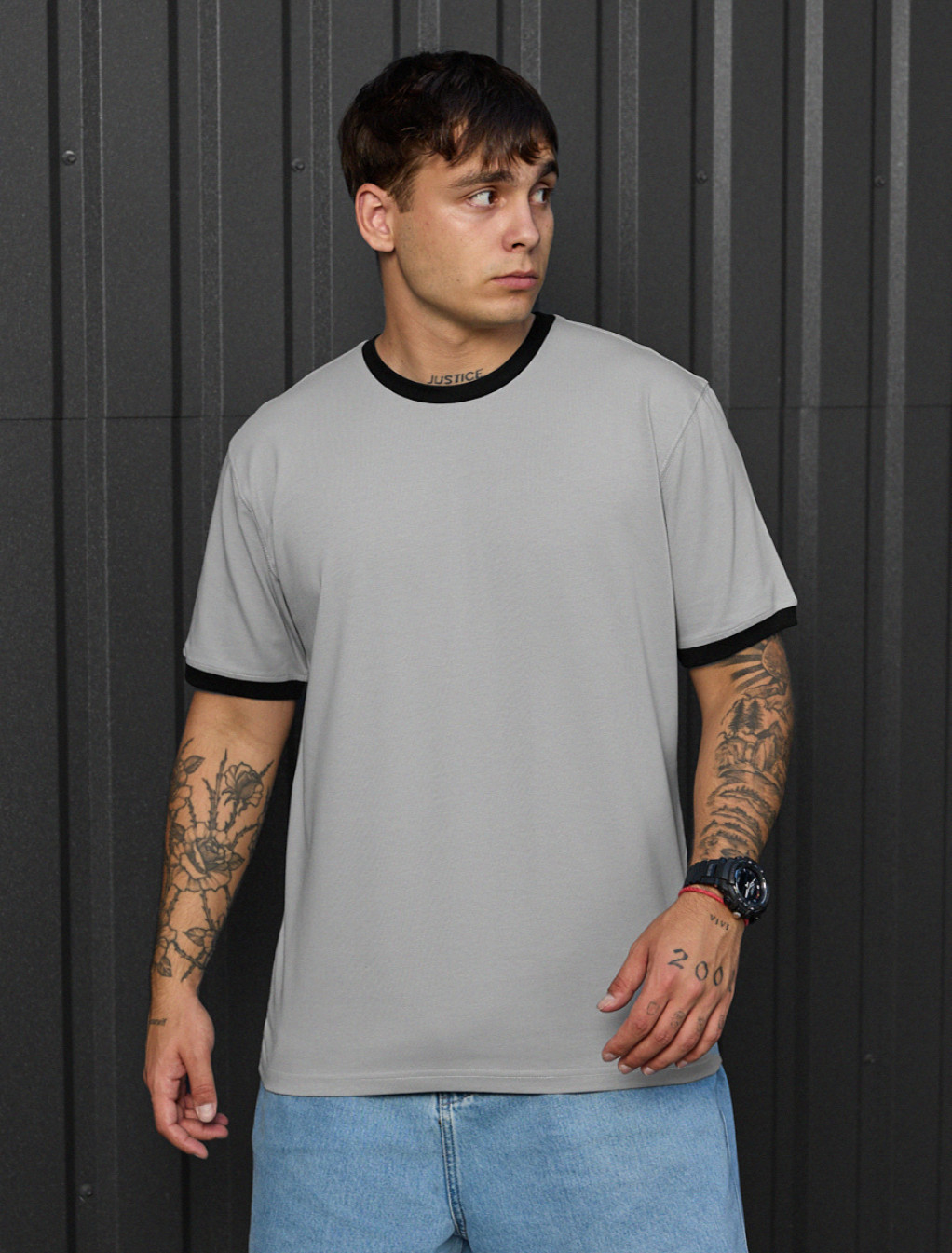 Tricou Staff ve gray & black