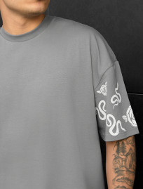 Tricou Staff snake & flower oversize