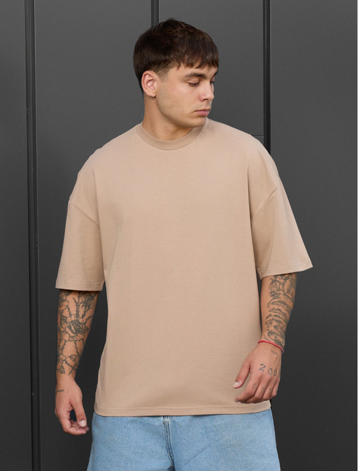 Tricou Staff beige oversize