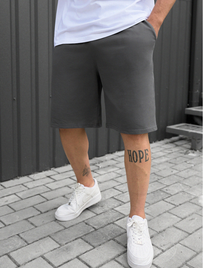 Pantaloni scurți tricotați Staff nes gray