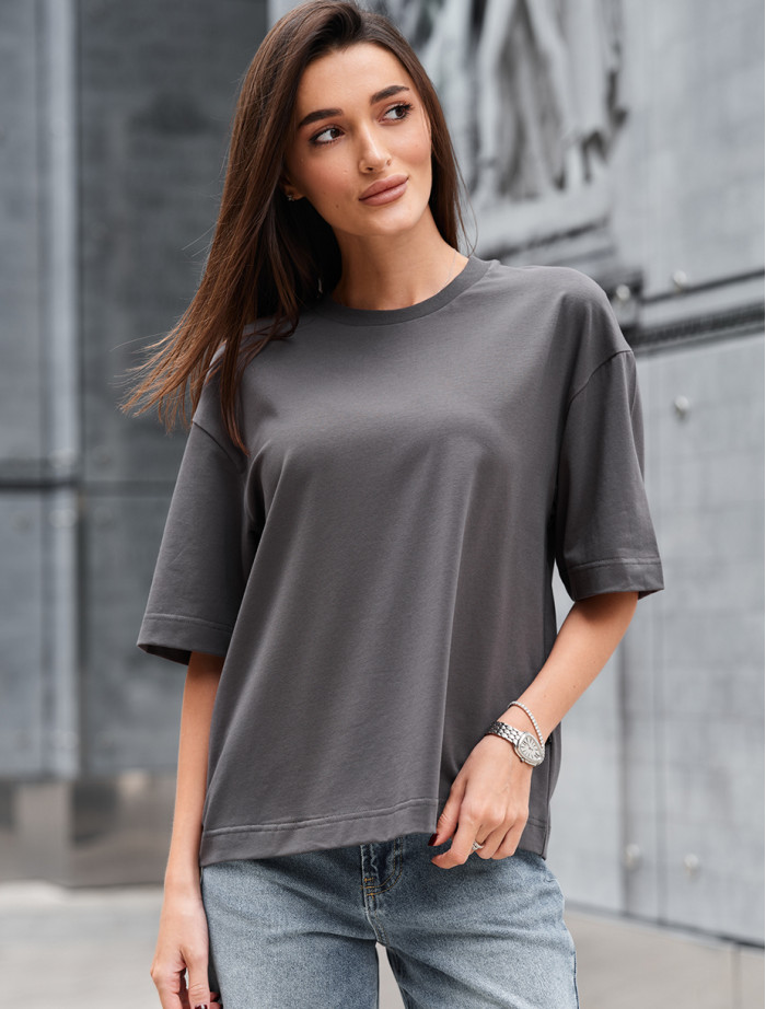 Tricou de damă Staff dark gray oversize