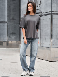 Tricou de damă Staff dark gray oversize
