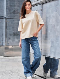 Tricou de damă Staff milk oversize