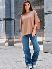 Tricou de damă Staff brown oversize