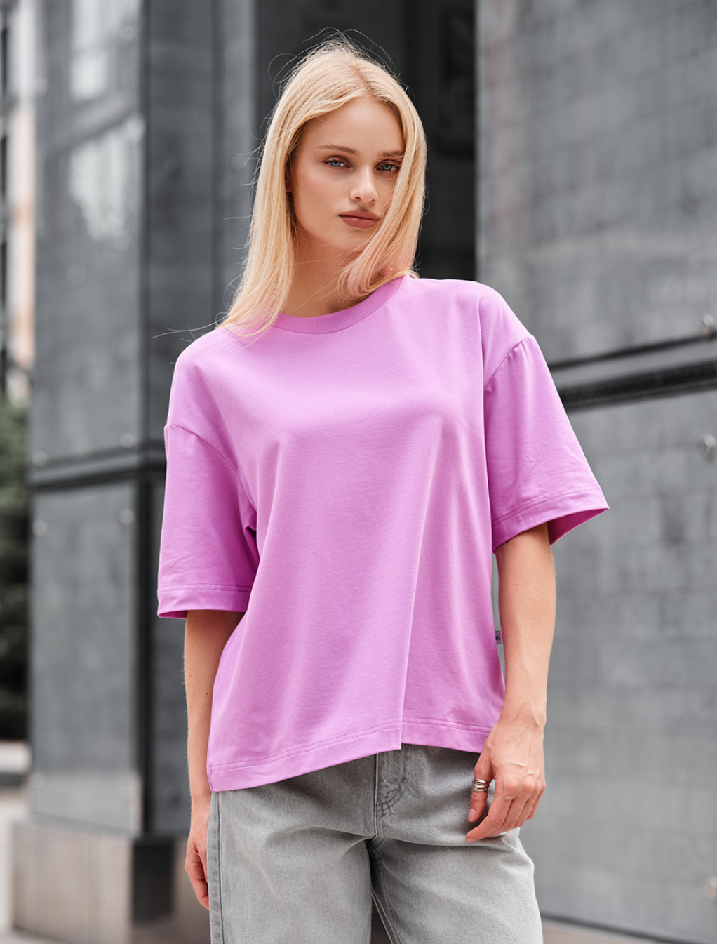 Tricou de damă Staff lilac oversize
