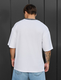 Tricou Staff white logo oversize