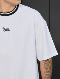 Tricou Staff white logo oversize
